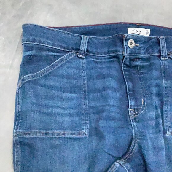 Maurices Edgely Jeans Women 24W Blue Carpenter Ankle Cotton‎ Recycled Poly NWT - Picture 2 of 15